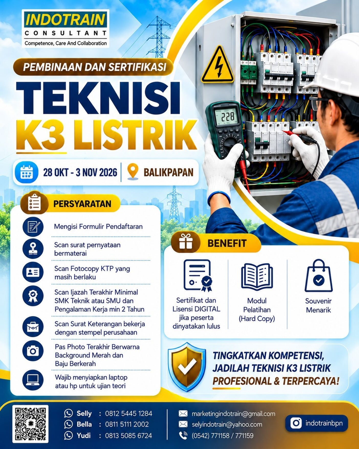 Pembinaan K3 Juru Ikat (Rigger) di Balikpapan, 2–4 Nov 2026.