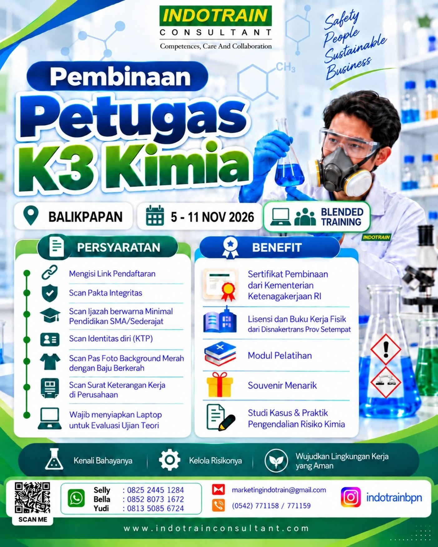 Pembinaan Petugas K3 Kimia Kemnaker RI, 5–11 Nov 2026.