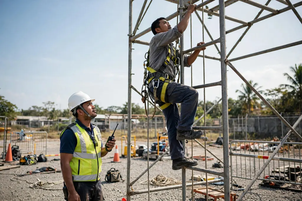 Praktik kerja di ketinggian